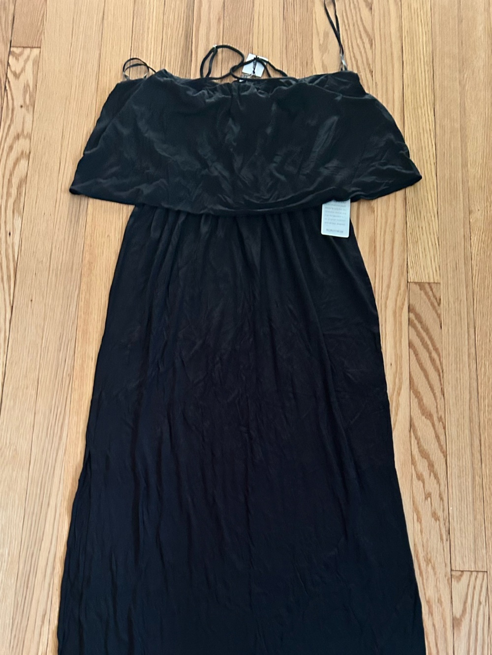 Felicity & Coco Black Flounced Maxi Dress size large